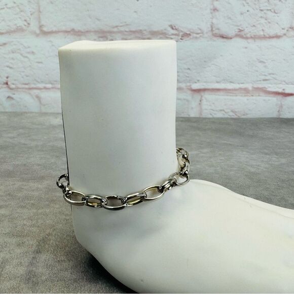 Gucci 925 Sterling Oval Link Blind for Love Silver Bracelet - Picture 5 of 9